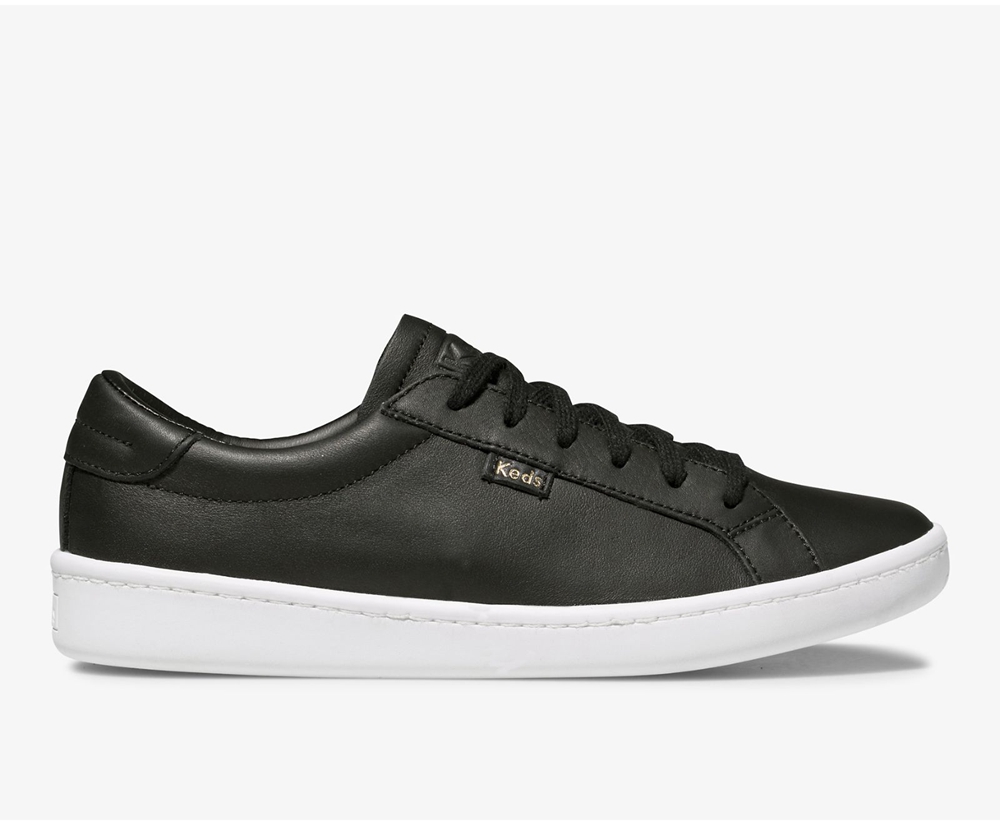 Tenis Keds Mujer Negros - Ace Cuero - 9136-QFPSK